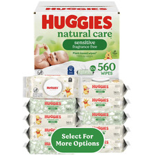 Natural Care Sensitive Baby Wipes, Unscented, 10 Pack, 560 Total Count Select f