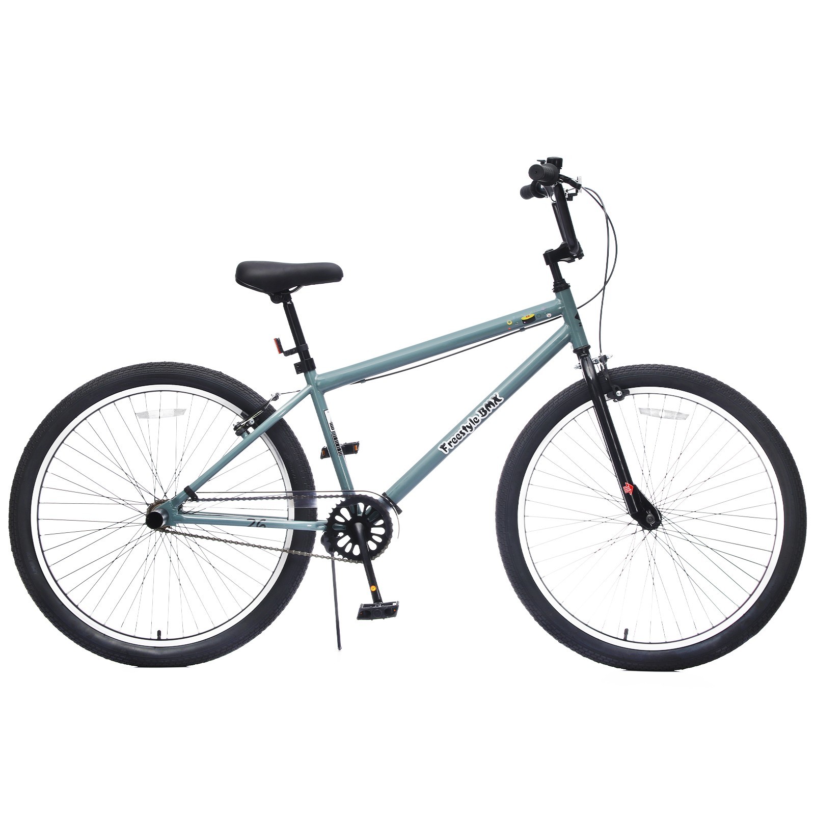 26-Inch Freestyle Bike Teens 14+ Single Speed Steel Frame Dual V-Brake Bicycle