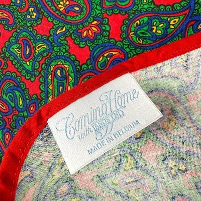 Vintage Lands  End Coming Home Red Green Blue Paisley Table Runner 86 -87  Long