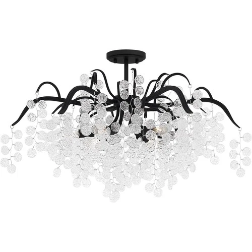Earth Black Six Light Semi-Flush Mount from the Maple Collection - Picture 1 of 5