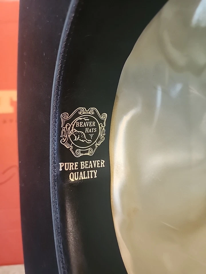 VINTAGE BEAVER BRAND HAT RARE 100% PURE BEVER FUR! TURQUOISE & SILVER BAND - Image 4 of 4