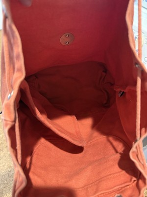 Baggu 100% Recycled Cotton Canvas Drawstring Backpack Orange  display picture 2