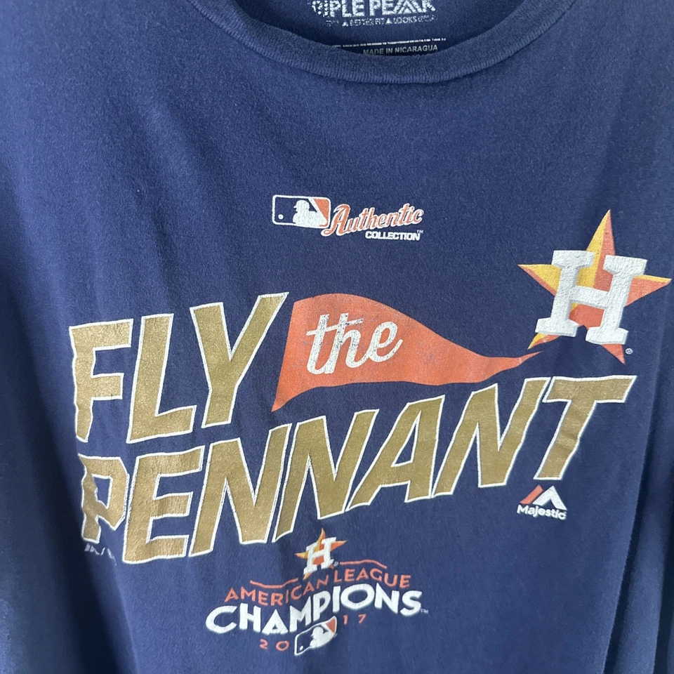 Houston Astros T-shirt Fly The Pennant American League Championship 2017 Size XL - Image 2 of 4