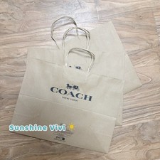 NEW 3pcs Coach Brown Medium Paper Shopping Gift Bag Size 16" x 12" x 6"