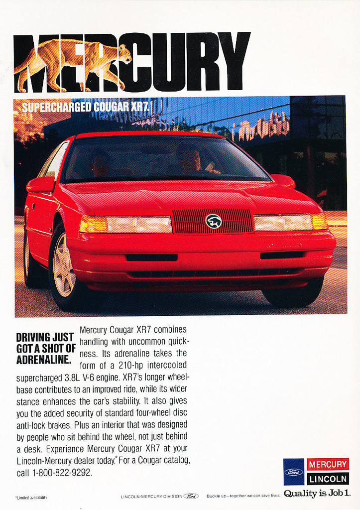 1989 Mercury Cougar XR7 red Supercharged - Classic Vintage