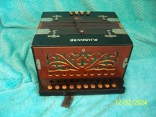 M Hohner 1 row Accordion button box Accordian Germany Good cond. Key of A as is