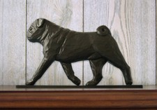 Pug Sign Plaque Wall Decor Black