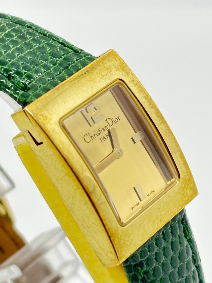 Exc+5] Christian Dior D78-159 Malice Square Ladies Gold Watch Used