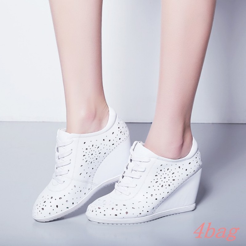 Femmes Chaussures ajourées respirer librement à Lacets Talon Compensé Baskets Chaussures De Loisirs Femmes Chaussures ajourées respirer librement à Lacets Talon Compensé Baskets Chaussures De Loisirs