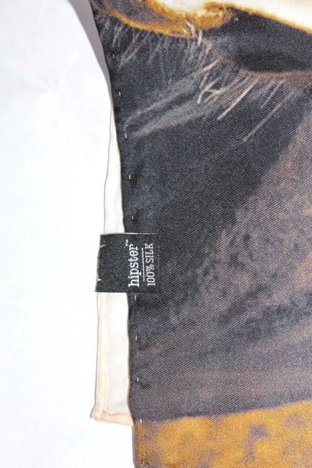 Cuadrado de bolsillo Hipster para hombre - estampado de caballo salvaje ecuestre de 14" 100 % seda Foto 2 de 4