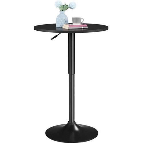 Runder Bartisch Höhenverstellbarer Drehbarer Stehtisch mit Metallgestell Schwarz - Bild 2 von 12