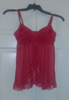 H&M SEXY Red LACE NIGHTGOWN BABYDOLL LINGERIE SIZE 12