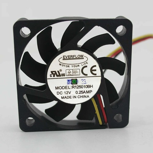 1PC 12V 0.25A 3-wire CPU Case Double Ball Cooling Fan R125010BH 5010 - Afbeelding 1 van 3