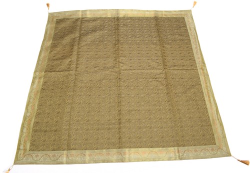 Esstischplatte Abdeckung 48 Quadratisch indische Banarasi Seide gewebt Paisley Geschenktuch - Bild 2 von 5