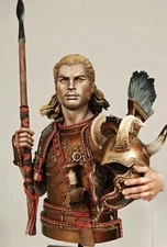 1/10 Scale Roman Warrior Bust Historical Miniature with Spear and Helmet Unassem