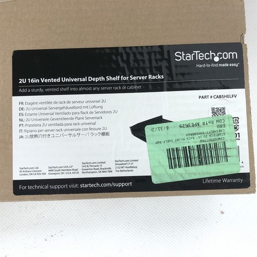 NEW StarTech CABSHELFV 2U 16in Vented Universal Depth Shelf for Server Racks - Picture 3 of 3