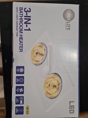 3-In-1 Bathroom Heater, Exhaust Fan with 1.5 duct kit and Light 8W LED  Downlight | eBay