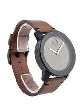 Movado Bold 3600442 Men s Brown Leather Strap Watch - Retail Price 395 - SALE