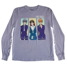Fruits Basket Junior's Trio Yuki, Tohru & Kyo Long Sleeve Boyfriend T-Shirt NEW