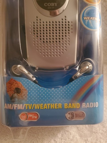 Coby CX-17 Portable AM/FM TV & Weather Band RADIO New Antenna Walkman Speaker - Picture 5 of 12