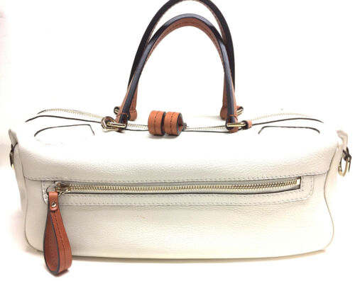 GUCCI White Caviar Leather Tan Leather Handles & … - image 1