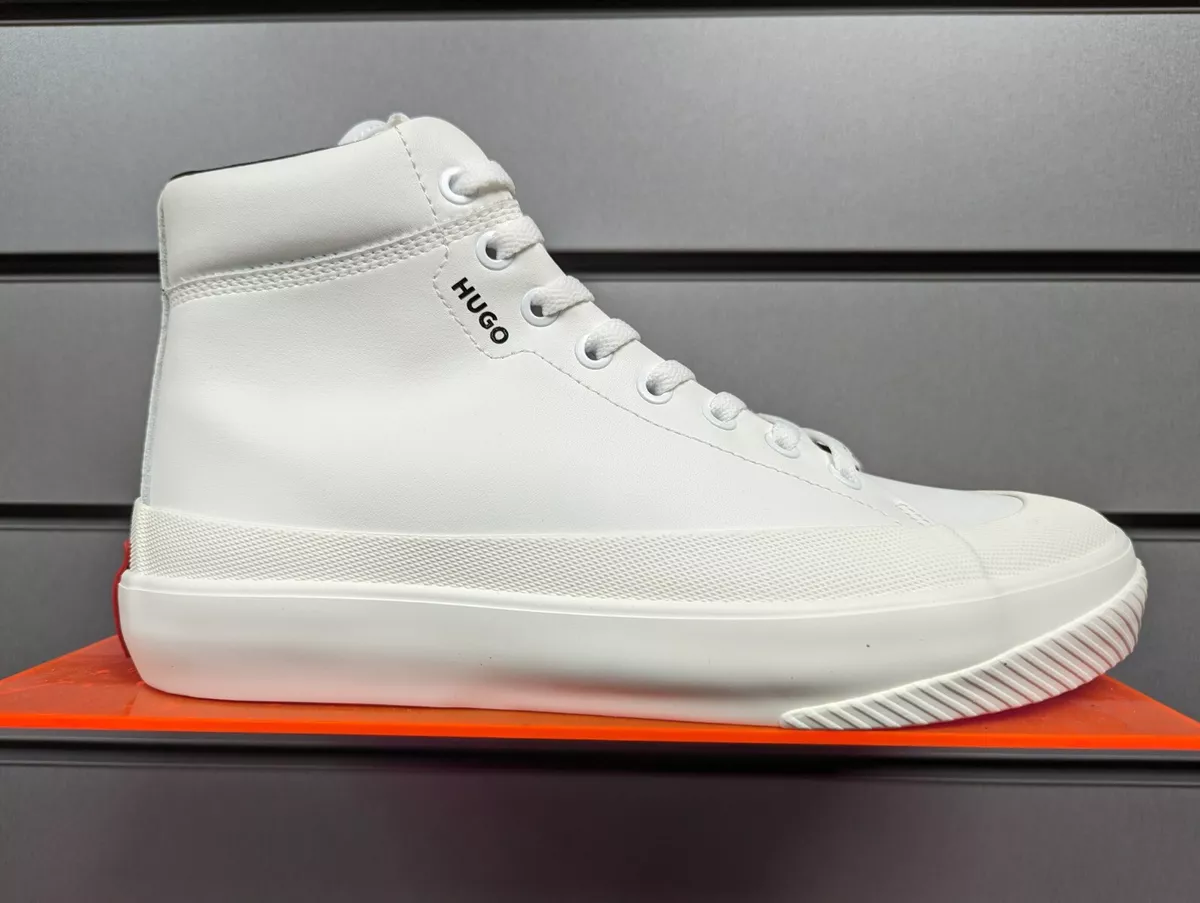 Hugo Boss Dyer HI Top White Faux Leather Mens UK Sizes 6 11 BNIB