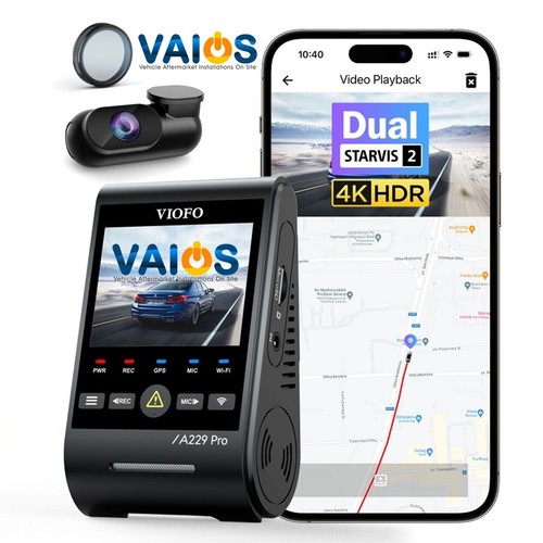 VIOFO A229 PRO 2CH FRONT AND REAR 4K+2K HDR SONY STARVIS HK4 KIT 64GB VIOFO - Picture 2 of 23