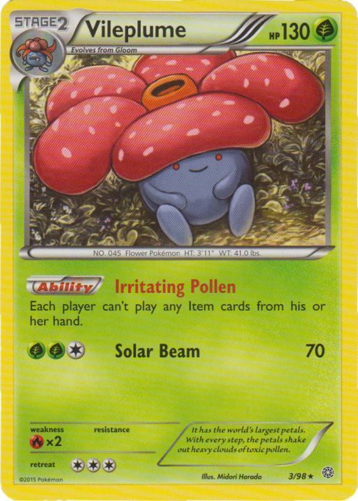 Pokemon - Vileplume - 3/98 - Rare - XY - Ancient Origins - NM