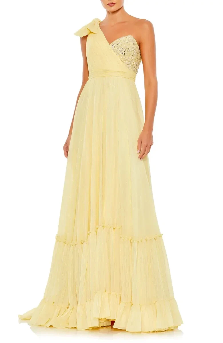 Mac duggal yellow dress sales