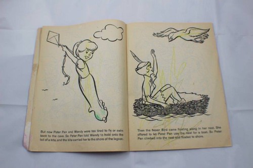 Vtg 1963 Peter Pan Peanut Butter Advertising Coloring Book Tinker Bell Wendy - 第 6/11 張圖片