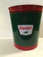 SINCLAIR Vintage  Waste Basket Trash CAN Gas Station Gasoline Coal Oil Motor USA