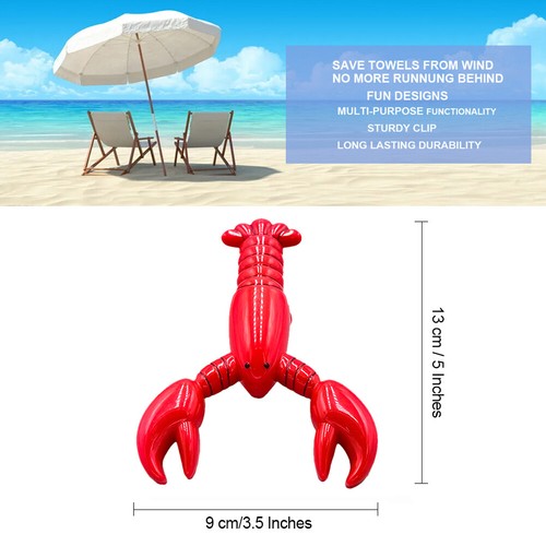 4 piezas clips de toalla de langosta para playa piscina sillones crucero diversión de alta resistencia - Imagen 5 de 6