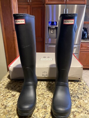 Hunter Original Long Boots Women s (item#1015333) Size 8 W/ Box 