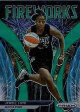 2022 Panini Prizm WNBA Fireworks Prizms Green #12 Jewell Loyd Card