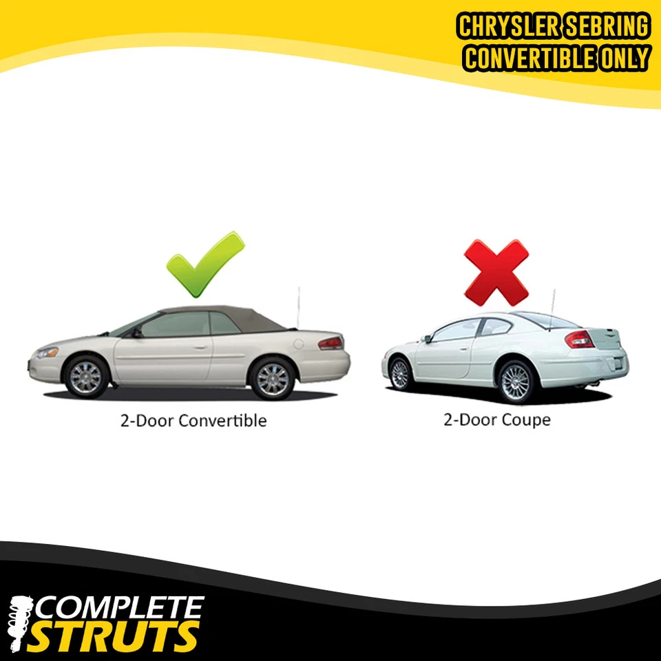 For 2001-2006 Sebring Convertible Rear Pair Complete Struts & Coil Springs Foto 2 de 4