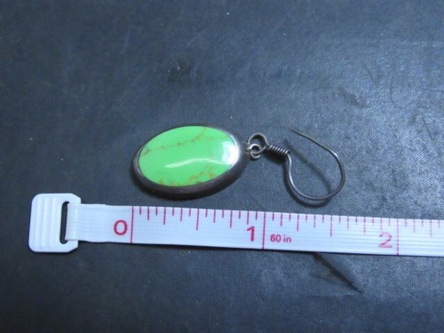 green gaspeite sterling silver earrings southwestern - Picture 3 of 8