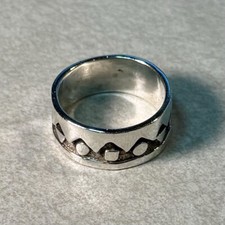 Vintage Hand Made Crown 925 Sterling Silver Ring