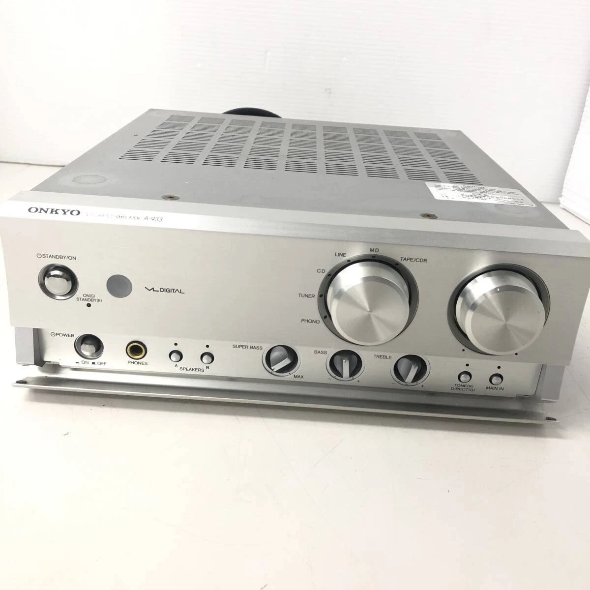 Onkyo A-933 Integrated Amplifier Silver Consumer Electronics Used From Japan
