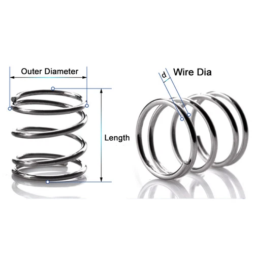 10 Stück Drahtdurchmesser 1,6 mm / 1,8 mm 304 Edelstahl Druckfeder Außendurchmesser 10 mm-26 mm - Bild 4 von 5