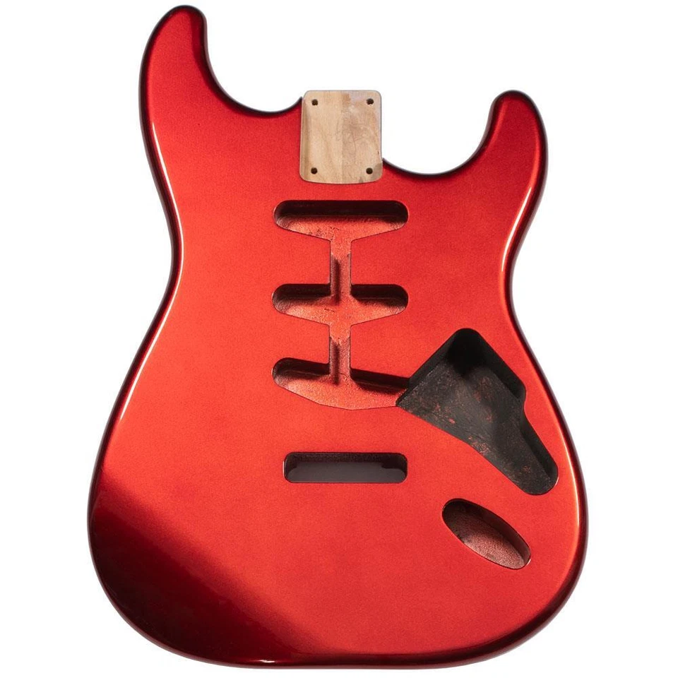 NORTHWEST GUITARS Cuerpo de guitarra compatible con Stratocaster SSS - rojo manzana caramelo