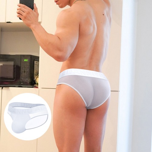 Men Sexy Ultra-thin Transparent Briefs Low-rise Pouch Underwear Gays Panties = - Picture 7 of 21