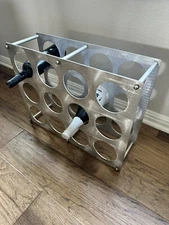 Brushed Aluminum 12 Bottle Wine Rack