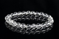 8-9MM Crystal Clear Quartz Bracelet Grade A Genuine Natural Round Beads 7.5"