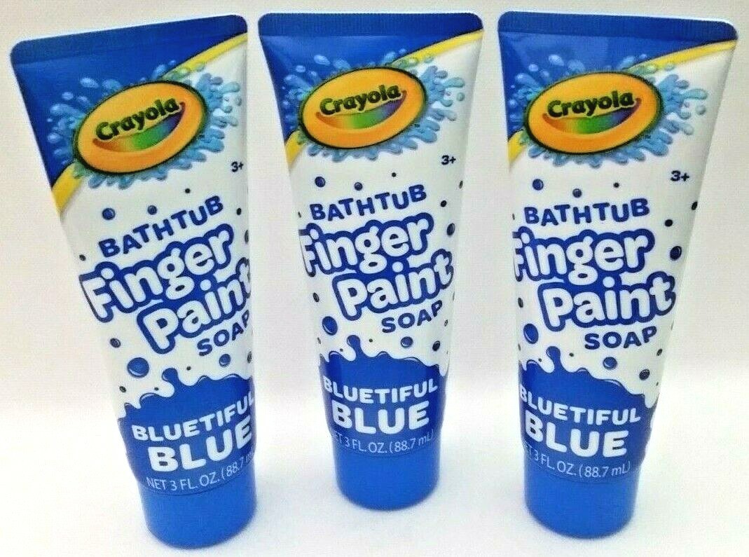 LOT Crayola Kids Bathtub Finger-paint Soap BLUETIFUL BLUE oz