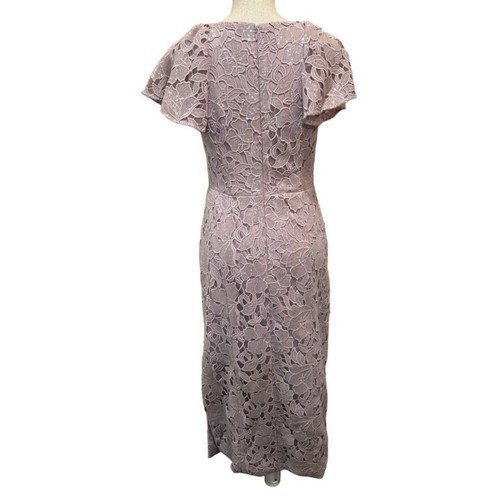 JS Collections Womens Size 4 Samara T-Length Dress Pink Lace Sequin Formal - Picture 3 of 16