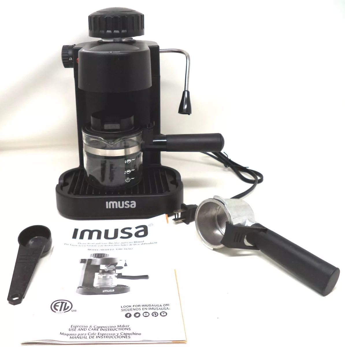 IMUSA 4-Cup Espresso & Cappuccino Maker #GAU-18202 (never used-no box)