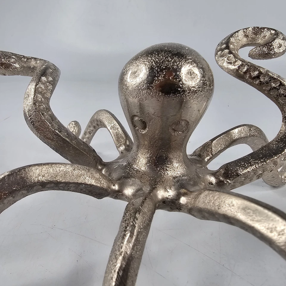 Осьминог оловянная отделка полка декор прибрежная морская статуя железный металлический дизайн - Изображение 3 из 4