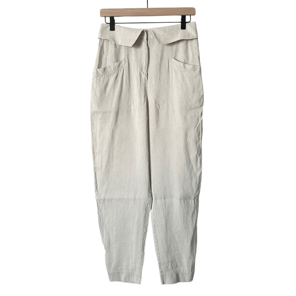 Jonathan Simkhai Beige Penny Tapered Office Trousers Size 4 Workwear