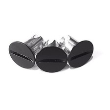 Black Slotted Head Qtr Turn DZUS Button Fasteners - 600 Flat 50pk