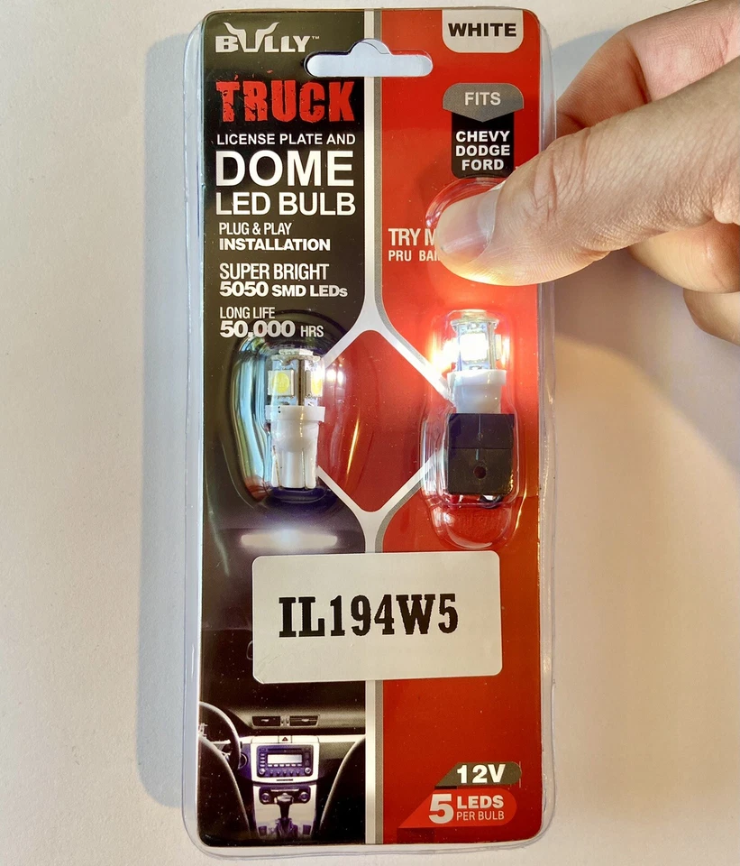 Pilot Automotive 194 LED Bulb Bulbs Super Bright WHITE 12v (set of 4) - Image 2 of 4